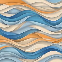 Poster - a vibrant wave pattern in warm oranges and cool blues, creating a dynamic and modern aesthetic.