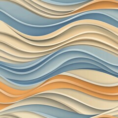 Poster - Abstract waves in soft colors create a calming visual effect, perfect for backgrounds or design projects.