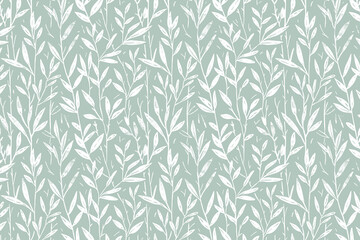 Poster - Toile pattern tapestry. Linocut print. Monochrome botanical pattern background. Created with Generative AI technology.