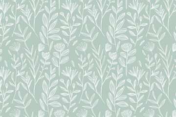 Poster - Toile pattern tapestry. Linocut print. Monochrome botanical pattern background. Created with Generative AI technology.