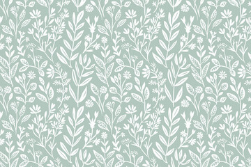 Poster - Toile pattern tapestry. Linocut print. Monochrome botanical pattern background. Created with Generative AI technology.