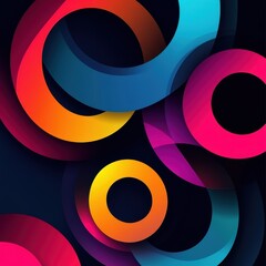 Poster - Colorful abstract circles in vibrant hues create a dynamic and modern design.