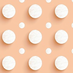 Poster - Soft white circles on a peach background create a playful and inviting pattern.