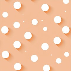 Poster - Minimalist pattern of white circles on a soft peach background, creating a modern and playful vibe.