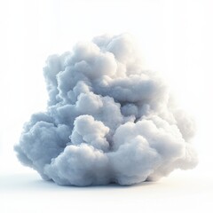 Poster - A fluffy gray cloud formation on a light background, evoking a serene and calming atmosphere.