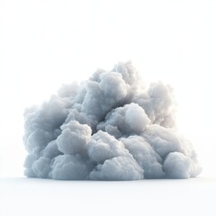 Poster - A dense cluster of soft, fluffy gray clouds against a bright, white background, creating a serene and peaceful atmosphere.