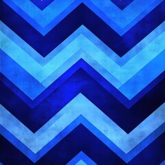 Poster - A vibrant blue chevron pattern in various shades, creating a dynamic and modern visual effect.