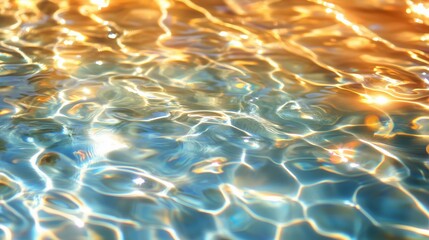 Poster - bright sunlight reflecting on tranquil water creates beautiful patterns in a serene environment