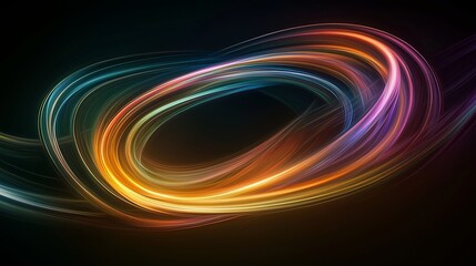 Poster - colorful swirling light patterns create dynamic abstract artwork in a vibrant digital design