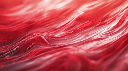 Wall Mural - Red waves create an elegant ripple effect against a vibrant backdrop, enhancing the visual appeal. This captivating image of red waves offers ample space for creative designs.