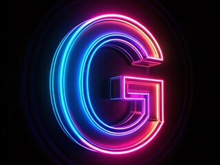 Poster - Neon G Alphabet Animation on Black Background for Online Shops and Blogs - Ideal for Cafe and Hotel Promotions with Technology Video Material