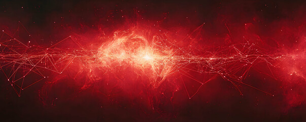 Poster - Red Nebula Cosmic Network Energy Flow