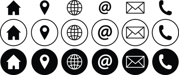 Wall Mural - Web icon set. Contact us icon set. Website set icon vector. for computer and mobile
