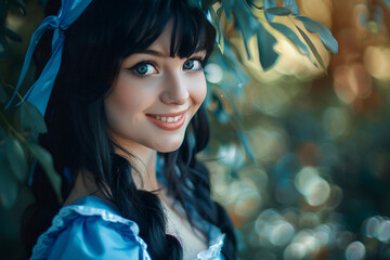 Wall Mural - fairytale character in the magical forest created with generative ai technology