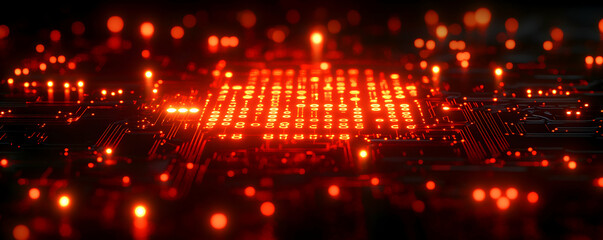 Poster - illuminated circuit board digital technology abstract