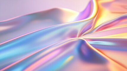 Poster - colorful satin fabric draping elegantly with soft folds and shimmering highlights