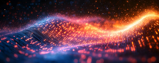 Poster - Abstract Digital Wave of Light and Energy