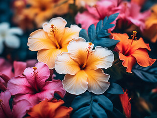 Wall Mural - Vibrant tropical flower creating a fresh spring nature wallpaper background