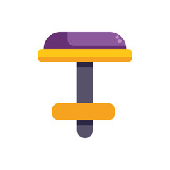 Poster - modern stool with footrest isolated on white background, stylish furniture for cafe, bar or restaura