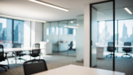 Wall Mural - blurred modern office space,met room and open workstations that convey professionalism and tranquili