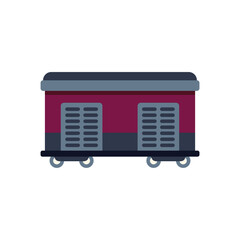 Poster - passenger train carriage showing modern transportation with windows and wheels on a white background