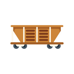 Poster - empty mining cart standing on rails ready for loading and transportation of coal from mine