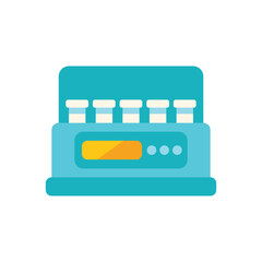 Poster - laboratory equipment analyzing medical samples with test tubes, for scientific research or medical d