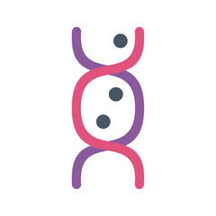 Poster - abstract icon of a dna double helix forming the shape of a human figure