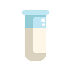 Poster - simple flat vector illustration of laboratory glassware containing chemical substance, isolated on w