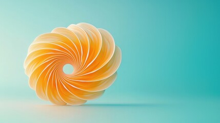 Poster - A vibrant and modern design featuring a swirling spiral shape in orange against a serene turquoise background, ideal for creative projects.