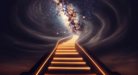 Wall Mural - stairway to cosmic wonders starlit sky