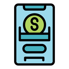 Poster - Online banking app sending money, secure financial transaction using mobile phone