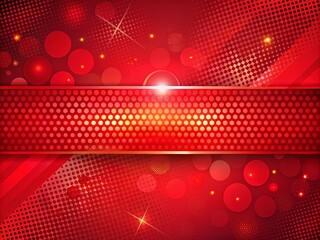 Poster - Striking Red Halftone Banner Background with Dynamic Patterns for Eye-Catching Design and Creative Projects, Perfect for Marketing, Web Design, and Print Media Use