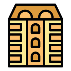 Poster - Architectural style represented by a building featuring an arched roof and windows, suggesting a unique design
