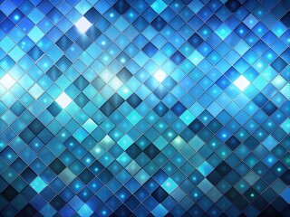 Poster - Stunning Blue Geometric Gradient Background Banner with Glowing Tiles Pattern for Business and Technology Design, Ideal for Web Use and Abstract Art Applications