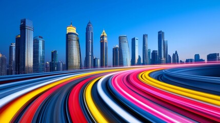 Poster - Concept of panoramic high-speed technology featuring a light abstract background.