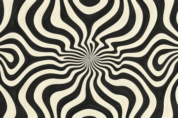 Poster - A captivating black and white spiral design features swirling lines that draw the eye toward the center, creating an illusion of depth and movement.