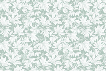 Poster - Toile pattern tapestry. Arts and crafts. Monochrome botanical pattern background. Created with Generative AI technology