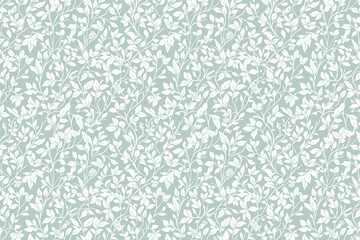 Poster - Toile pattern tapestry. Arts and crafts. Monochrome botanical pattern background. Created with Generative AI technology
