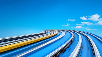 Poster - A 3D illustration of a futuristic monorail train traveling through a tunnel.
