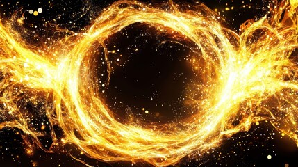 Wall Mural - fiery golden ring energy swirl.