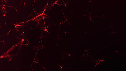 Poster - Abstract background with connecting dots and lines. Network connection structure. Plexus effect. Abstract 3d vector illustration.