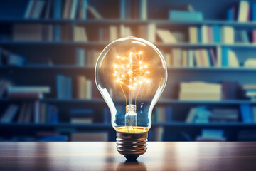 Poster - Education and research concept bright lamp generative AI