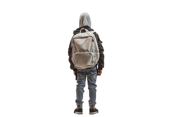 Boy with Backpack, Back View