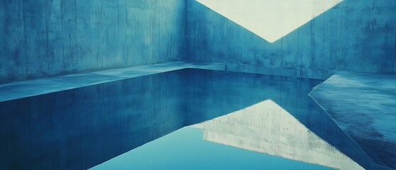 Poster - Surreal reflection pool its surface blending seamlessly into the boundless enigmatic void creating a captivating and contemplative visual experience