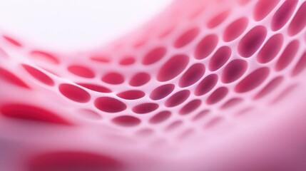 Poster - A close-up of textured material showcasing a network of pink bubbles, creating an abstract and visually striking pattern.