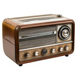 © Topuria Design - Retro stereo radio design, vintage decor isolated on white. Retro stereo features a classic wooden design with tuner dials, PNG file on transparent background.