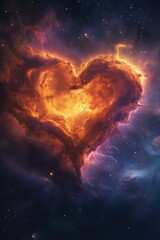 Wall Mural - A heart-shaped cloud of gas and dust in space