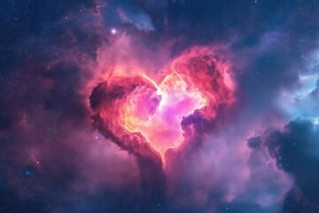 Wall Mural - A heart-shaped cloud in the sky