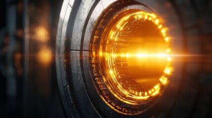 Poster - Futuristic Digital Vault Opening to Reveal Secured Assets with Glowing Elements and Technology